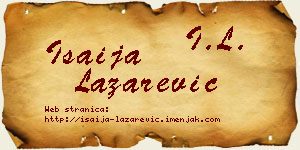 Isaija Lazarević vizit kartica